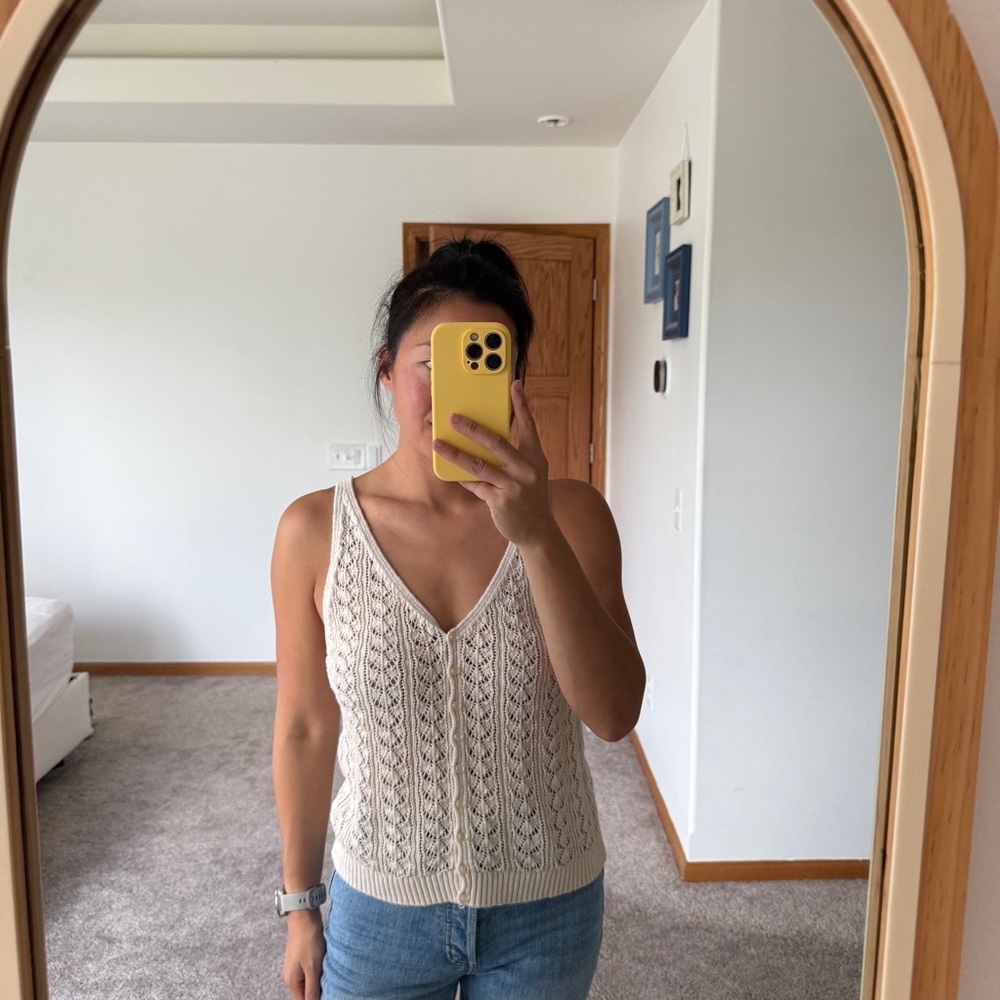 J. Crew Knit Button Down Tank Top Size Medium